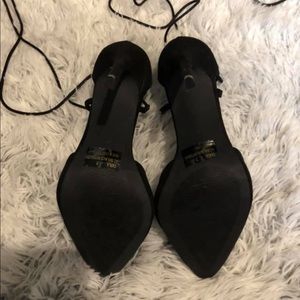 Black lace up heels